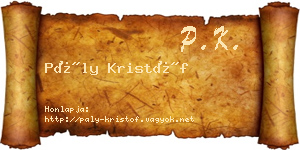 Pály Kristóf névjegykártya