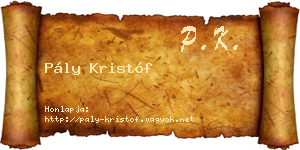Pály Kristóf névjegykártya